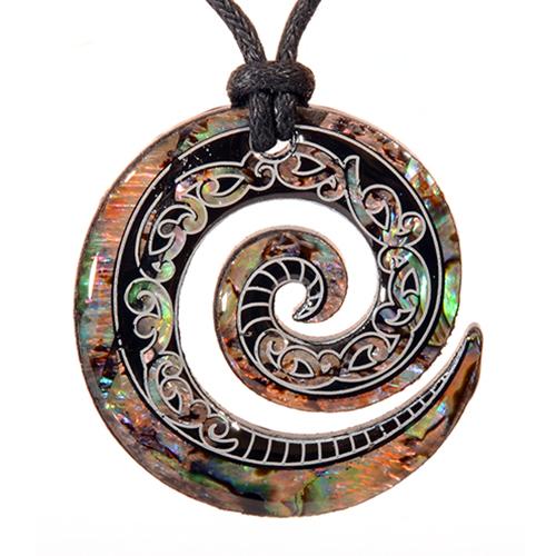 Abalone Koru Spiral Necklace