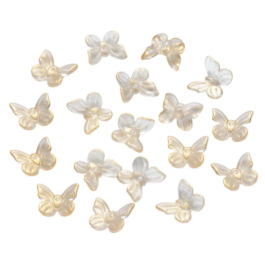 10pc Glitter Glass Butterfly Charms