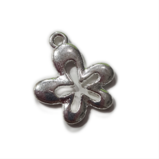 Light Silver Flower Charm