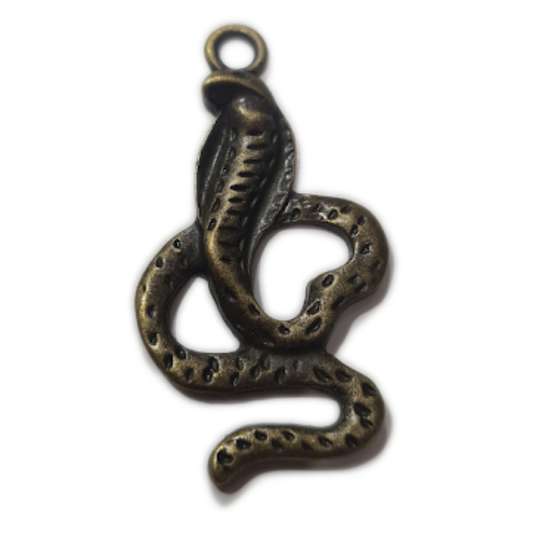 Bronze Cobra Snake Charm Pendant