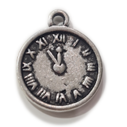 Silver Mini Clock Charm