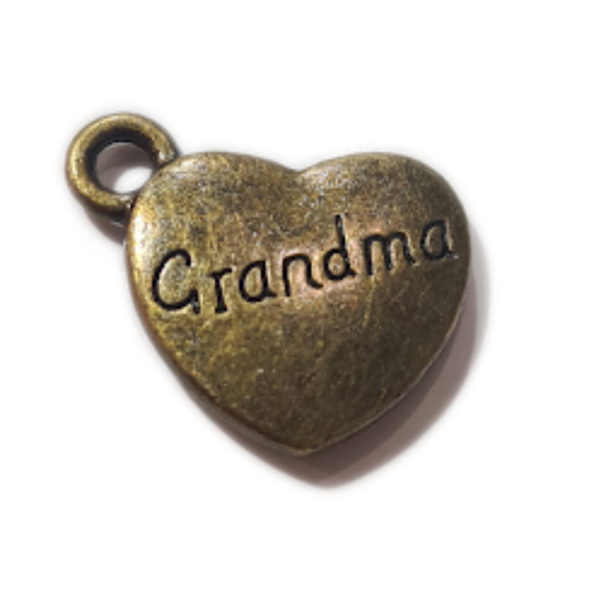 Bronze 'Grandma' Heart  Charm