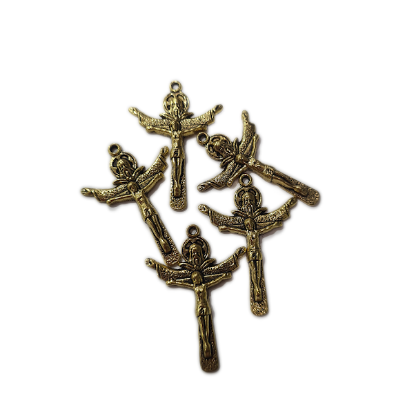 Dark Gold God & Jesus Cross Pendant