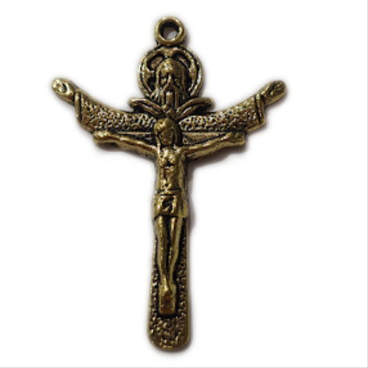 Dark Gold God & Jesus Cross Pendant