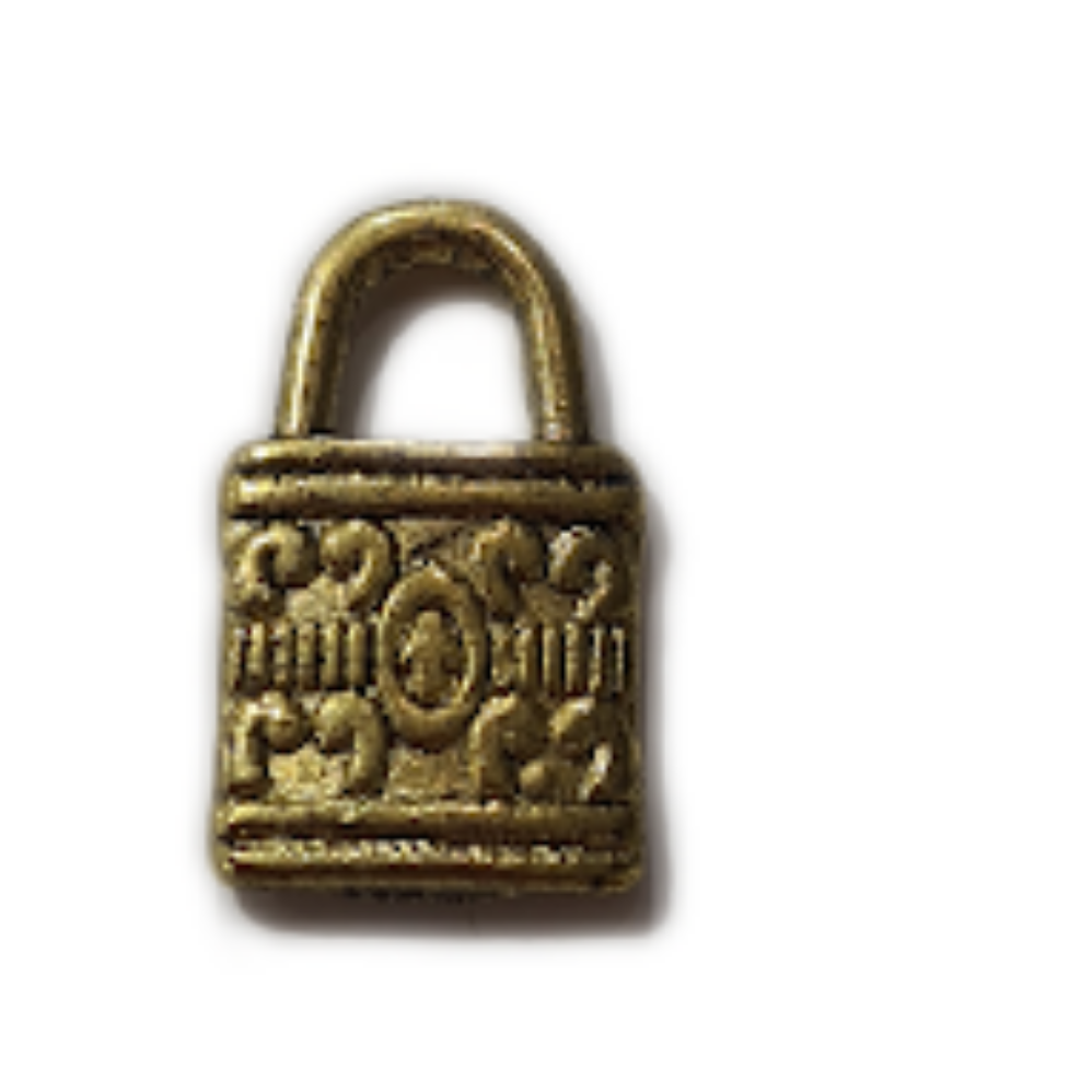 Gold Patterned Padlock Charm