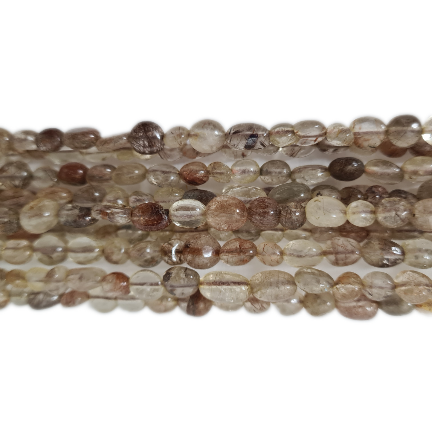 Bronze Rutilated Quartz Gemstone Nugget Beads