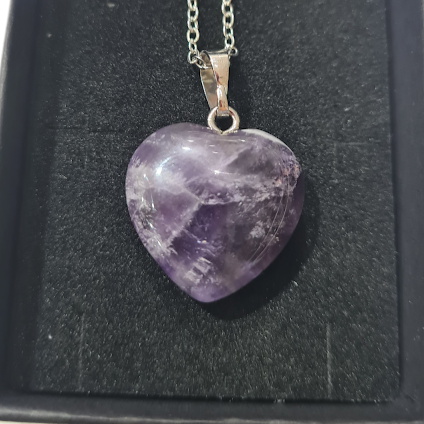 Natural Amethyst Heart Necklace