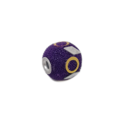 2pc Purple & Diamond Kashmiri Beads