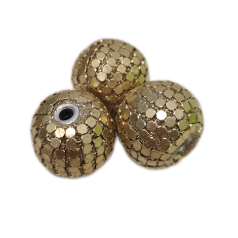 3pc Gold Kashmiri Beads