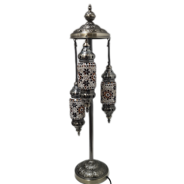 3 Globe Column Hanging Turkish Mosaic Lamp - TL32