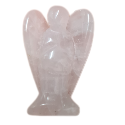 Carved Rose Quartz Gemstone Angel