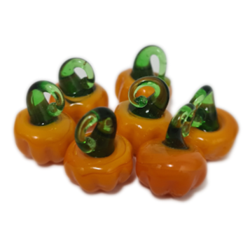 Orange Pumpkin Lampwork Glass Bead