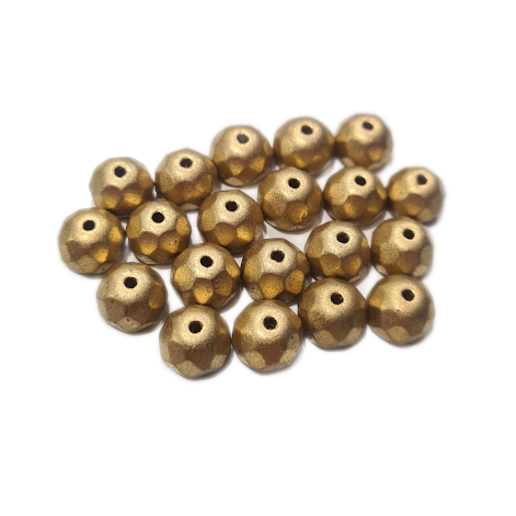 20pc Czech Gold Rondelle Beads