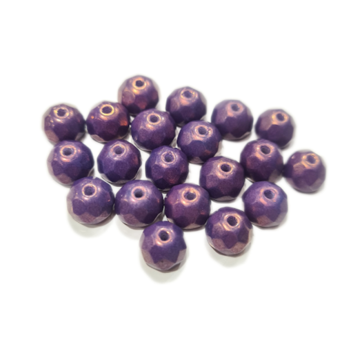 20pc Czech Purple Rondelle Beads