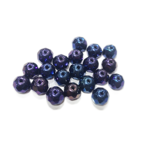 20pc Czech Blue/Purple Rondelle Beads