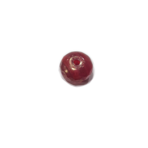 20pc Czech Dark Red/ Black Donut Beads