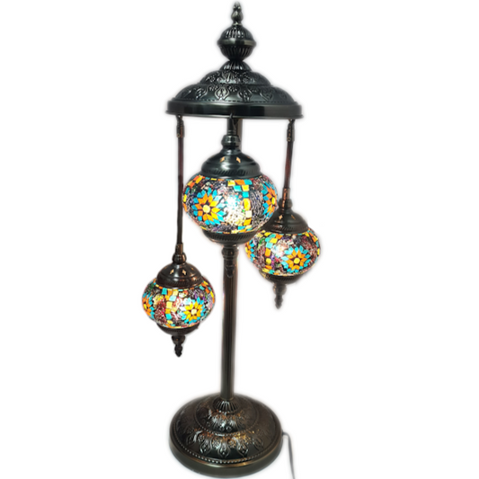 3 Globe Hanging Turkish Mosaic Lamp