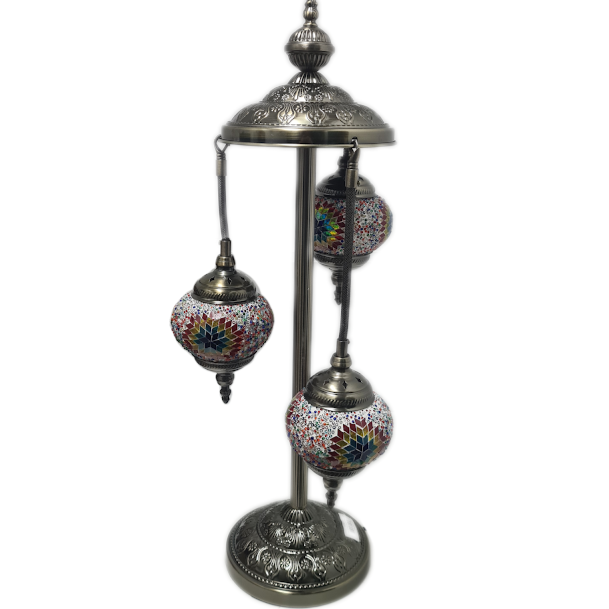 3 Globe Hanging Turkish Mosaic Lamp