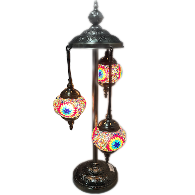 3 Globe Hanging Turkish Mosaic Lamp