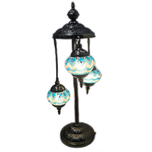 3 Globe Hanging Turkish Mosaic Lamp