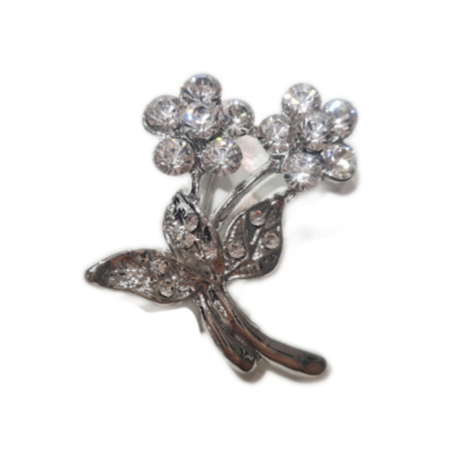 Silver Floral Brooch