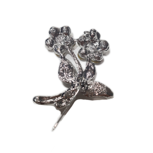 Silver Floral Brooch