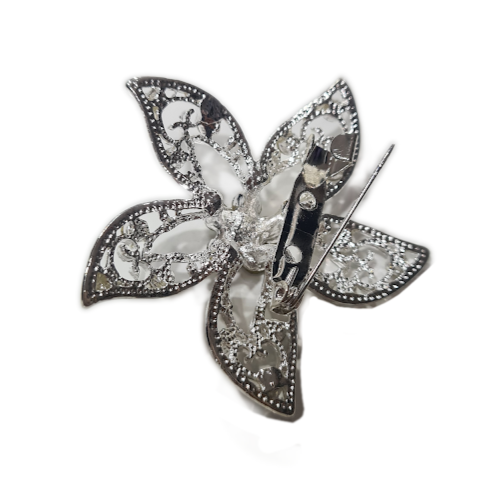 Silver Flower Brooch