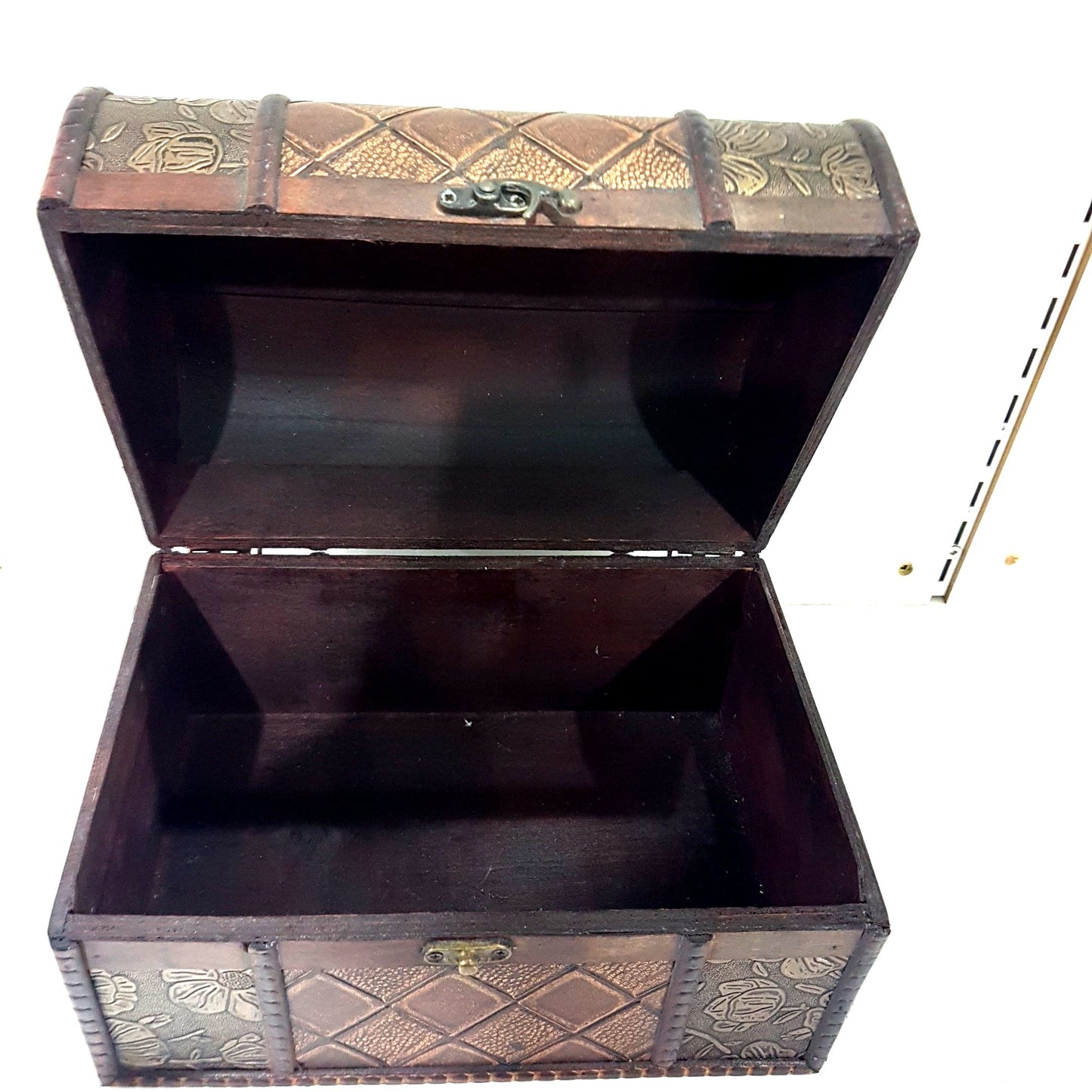 Large Wooden Flower Treasure Chest