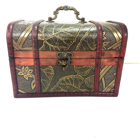 Medium Wooden Leaf Treasure Chest