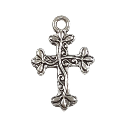 Small Silver Cross Charm Pendant