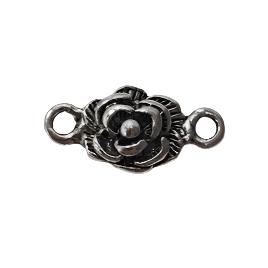 Silver Rose Charm With Link Connector