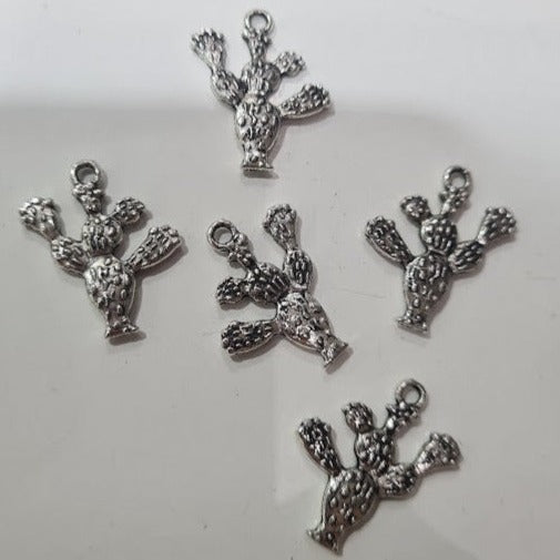 Silver Cactus Charm