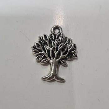 Silver Tree Charm With Leaf Detail