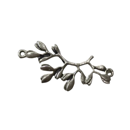 Silver Leaves On A Branch With Link Connector