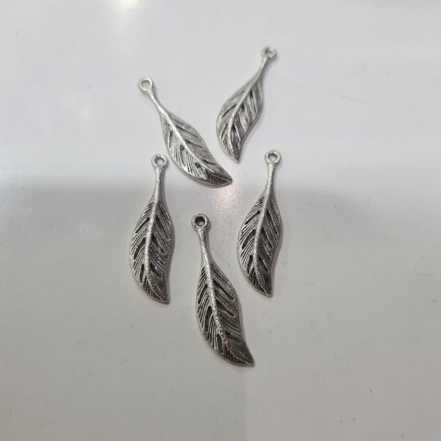 Thin Silver Leaf Charm