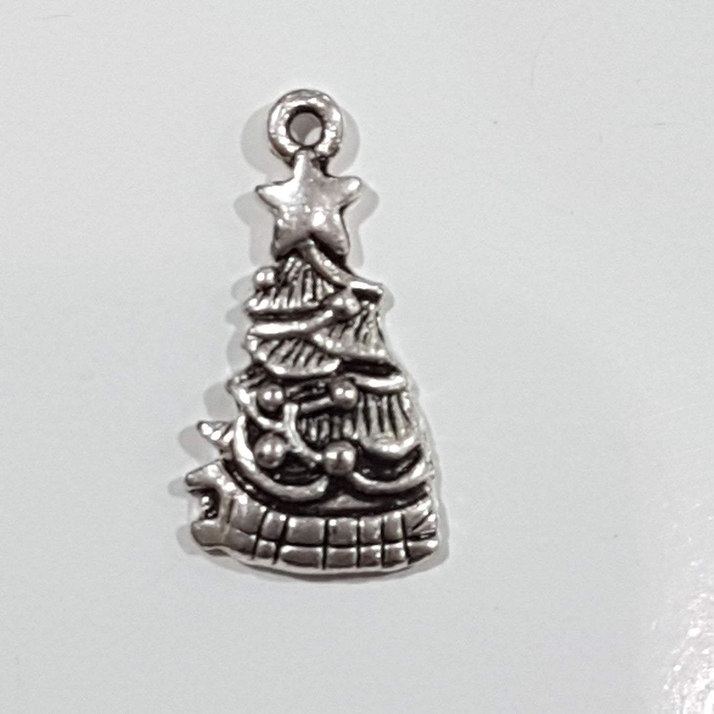 Silver Christmas Tree Charm