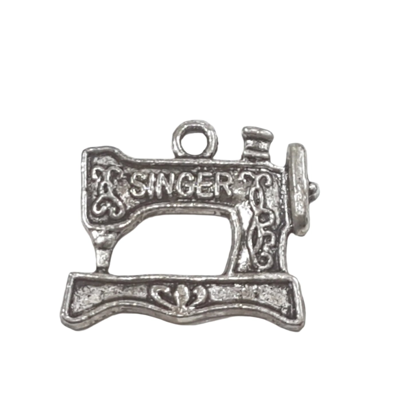 Silver 'singer' Sewing Machine Charm