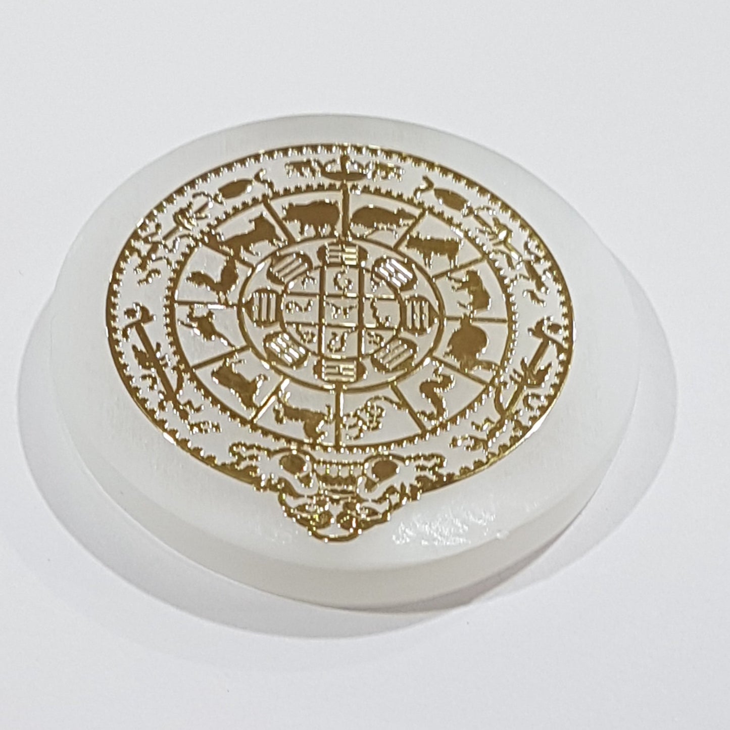 Small Selenite Signs Of The Zodiac Gold Foil Charging Plate