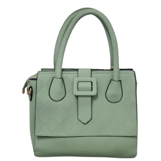 2pc Large Pale Green Leather Handbag