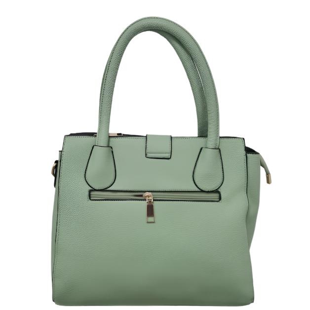 2pc Large Pale Green Leather Handbag