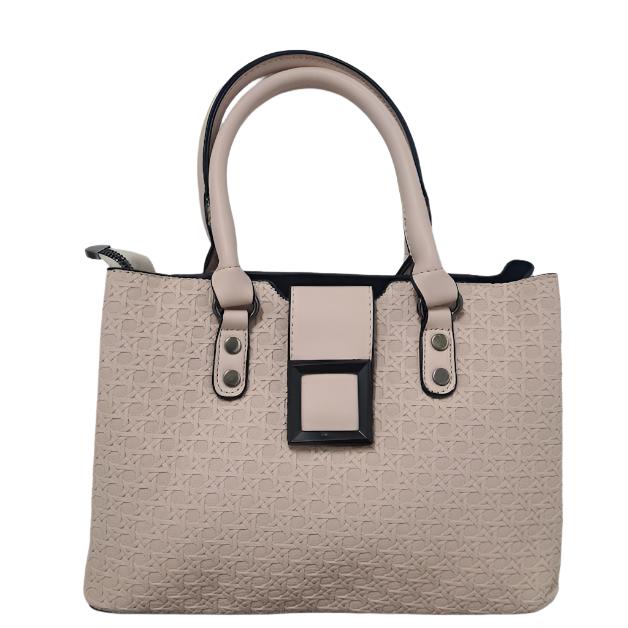 3pc Beige Leather Handbag