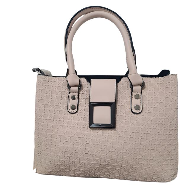 3pc Beige Leather Handbag