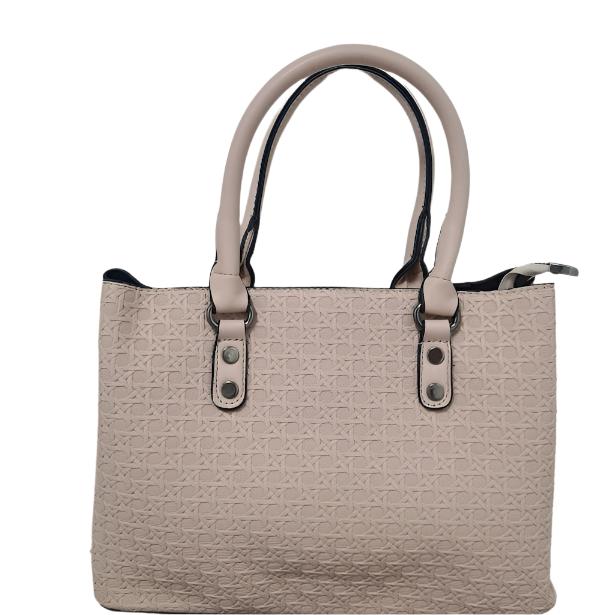 3pc Beige Leather Handbag