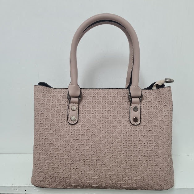 3pc Pale Brown Leather Handbag