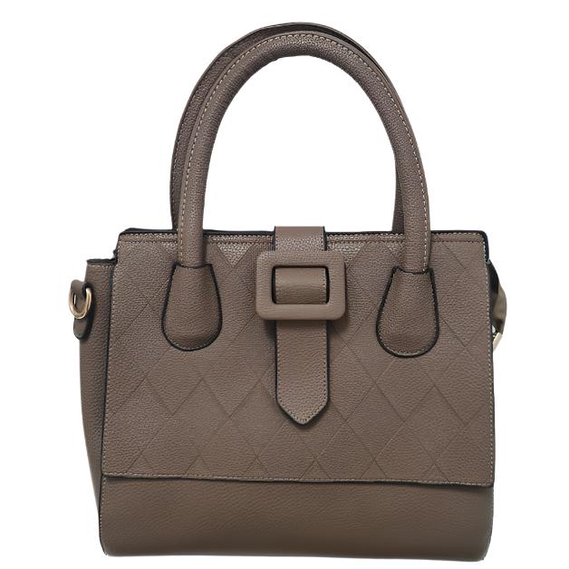 2pc Large Taupe Leather Handbag