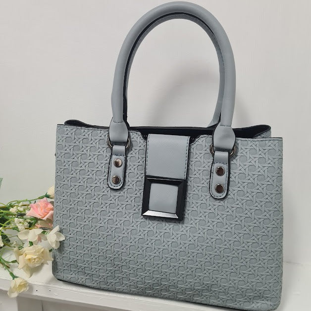 3pc Light Blue Leather Handbag