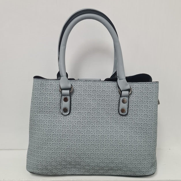 3pc Light Blue Leather Handbag