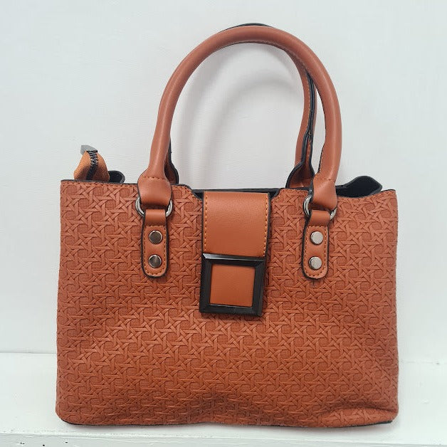 3pc Light Brown Leather Handbag