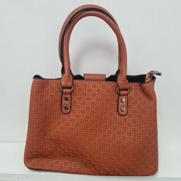 3pc Light Brown Leather Handbag