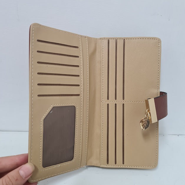 Brown Gold Leaf Leather Wallet